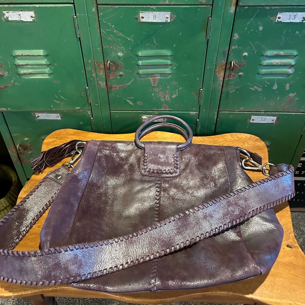 HOBO Sheila Large Satchel Plum Graphite Purse